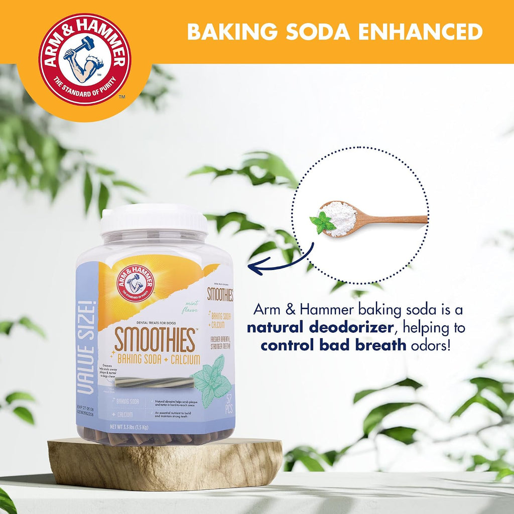 Arm & Hammer Smoothies - Masticables dentales para perros, sabor menta