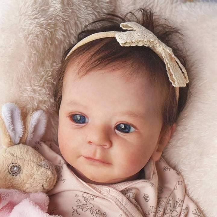 MYREBABY Muñeca Reborn realista y linda de 17" de niña con ojos...