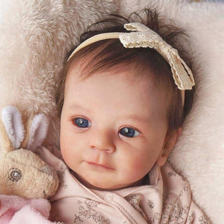 MYREBABY Muñeca Reborn realista y linda de 17" de niña con ojos...