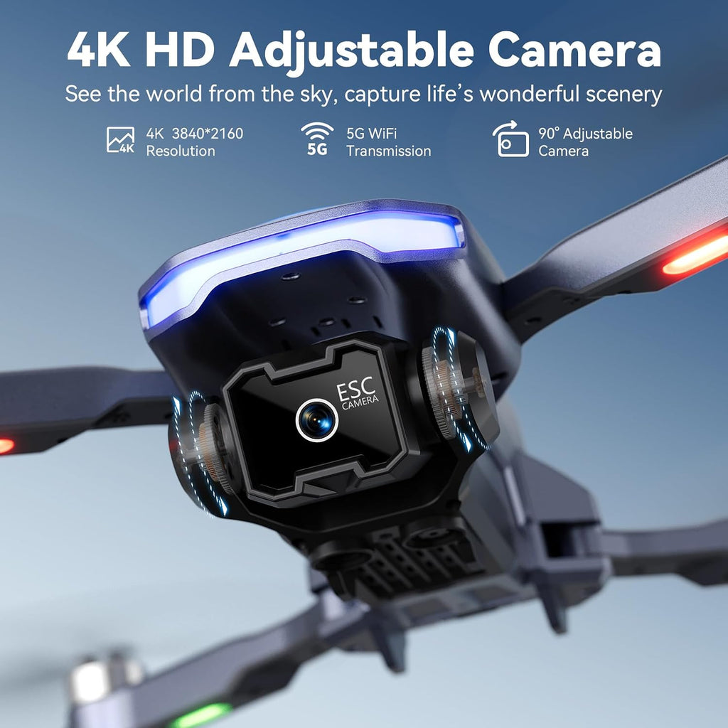 Wipkviey Dron con cámara para adultos, cuadricóptero RC FPV 1080P para principiantes – Juguetes para niños regalos con retención de altitud, selfie de gestos, vuelo Waypoint Fly, 3D Flip, 2 baterías