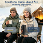 Taza de viaje con calefacción con control de temperatura, taza de café autocalentable inteligente de 20 onzas, pantalla LED controlada por aplicación, juegos de café mantenidos a una temperatura constante durante 4-10 horas (negro, 20 onzas)