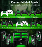 Paquetes de baterías recargables de carga rápida mejoradas con control de luz, 4 x 4080 mWh baterías de controlador Xbox con base de cargador para Xbox Series X|S, One S/X/Elite, fundas y juegos de almacenamiento