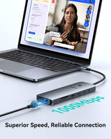 Estación de acoplamiento para portátil 3 monitores, Hub USB C con 2...