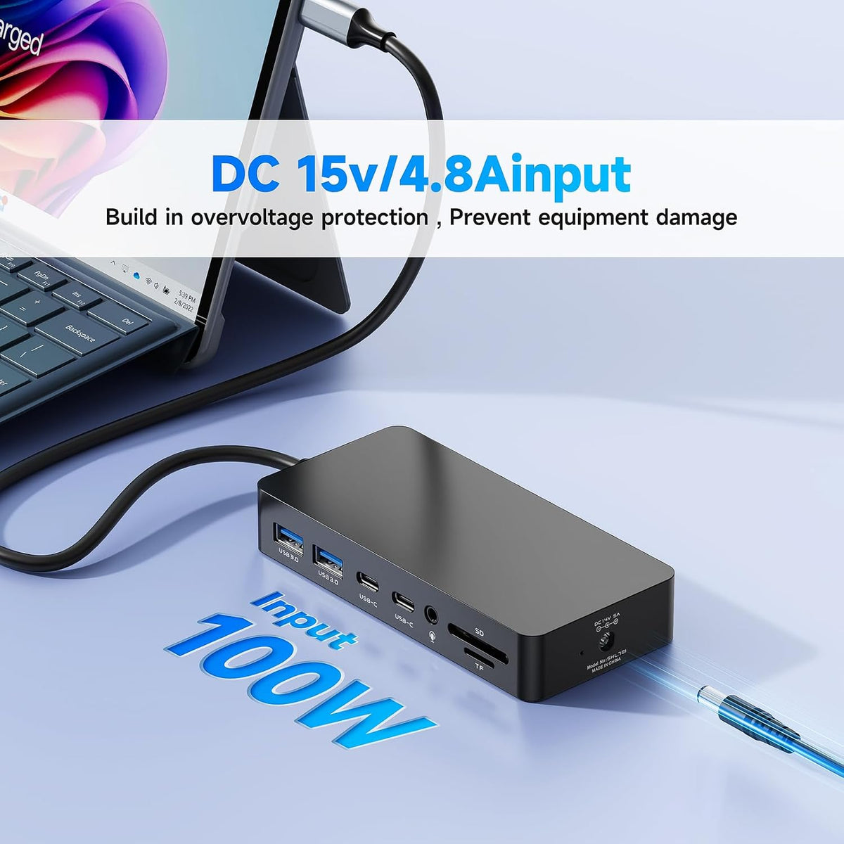 Estación de acoplamiento Surface Thunderbolt 4, triple pantalla a través de HDMI dual + VGA con adaptador de corriente, Surface Dock compatible con Surface Pro 12/11/10/9/8/X/7 y Surface Laptop 5/4/3