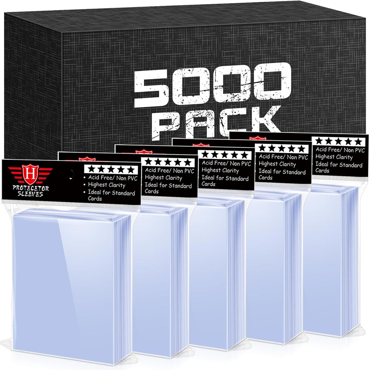 5000 fundas para tarjetas intercambiables, protectores de tarjetas blandas transparentes, fundas de plástico a granel de 2.64 x 3.36 pulgadas para tarjetas de béisbol, MTG, TCG y tarjetas deportivas