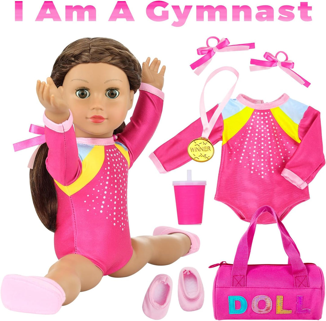K.T. Fancy Conjunto de ropa de gimnasia para muñeca de 18 pulgadas,...