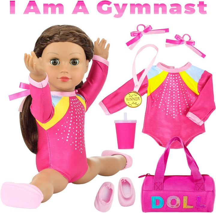 K.T. Fancy Conjunto de ropa de gimnasia para muñeca de 18 pulgadas,...