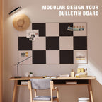 TSJOFFICE - Tablero de corcho grande para pared, tablero de anuncios de 48 x 36 pulgadas con 50 pasadores para decoración de oficina, tablero de alfileres, paquete de 12 azulejos de pared de fieltro