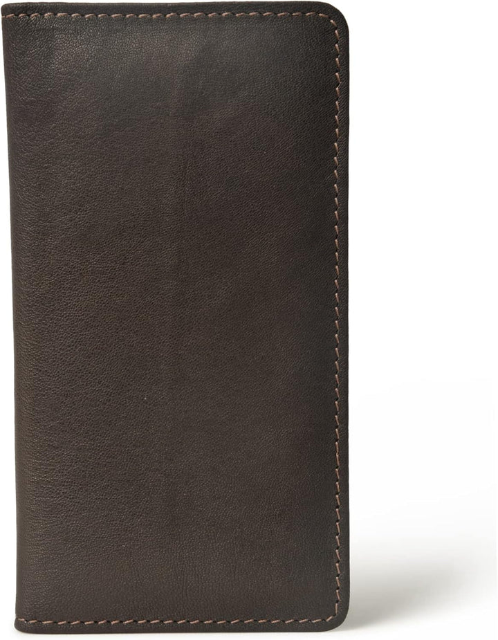 Jajmo Legacy Cartera larga de cuero auténtico plegable vintage para...