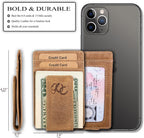 Cartera de cuero de grano completo con bolsillo frontal con protección RFID, diseño delgado, múltiples ranuras para tarjetas, marrón azteca negro, Marrón, Minimalista