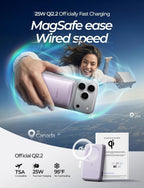 LISEN Cargador portátil magnético para iPhone 10000mAh, Violeta suave