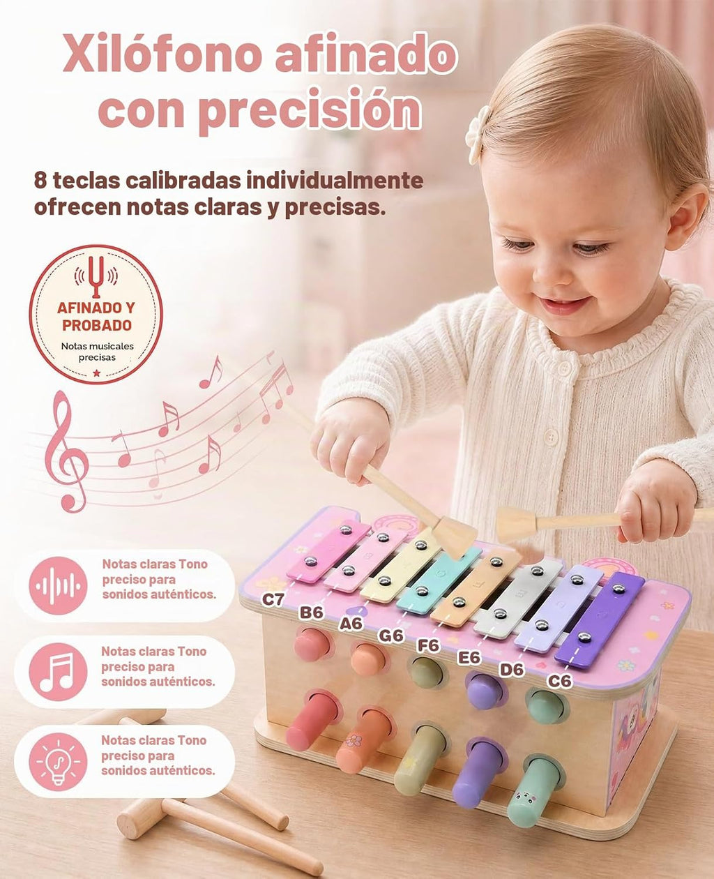 Juguetes Montessori de madera para niños de 1 año, regalo de primer