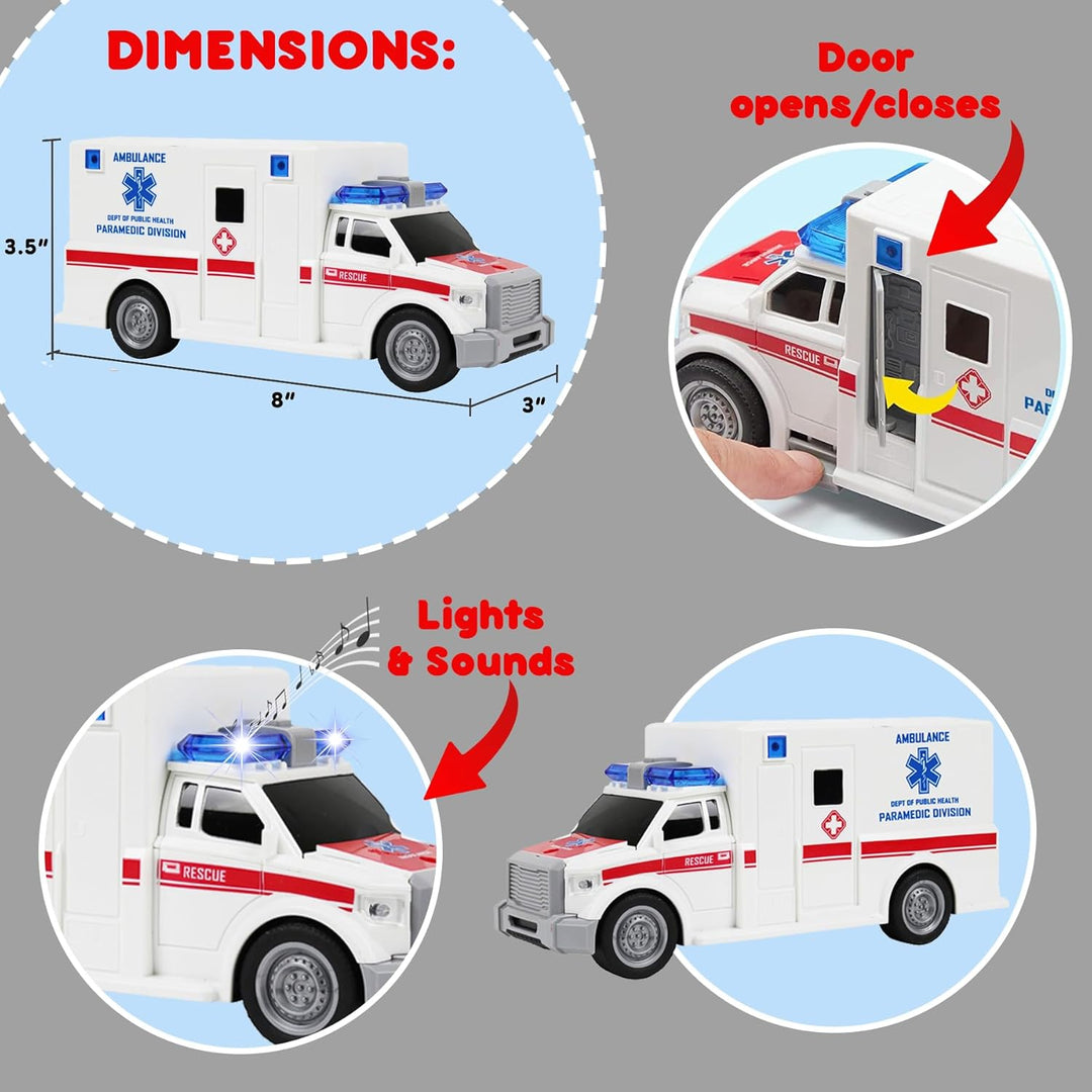TeganPlay Paquete de 4 ambulancia camión de bomberos