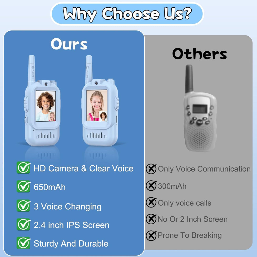 Walkie Talkies para niños, paquete de 2, radios bidireccionales rec...