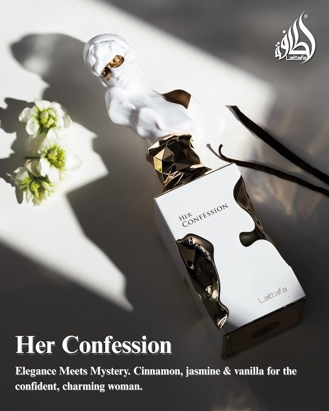 Lattafa Su Confesión - Vainilla, Floral, Ámbar, Almizcle - Eau de P...