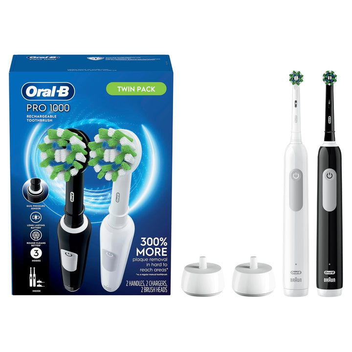 Oral-B Pro 1000 CrossAction Cepillo de dientes eléctrico, blanco y...