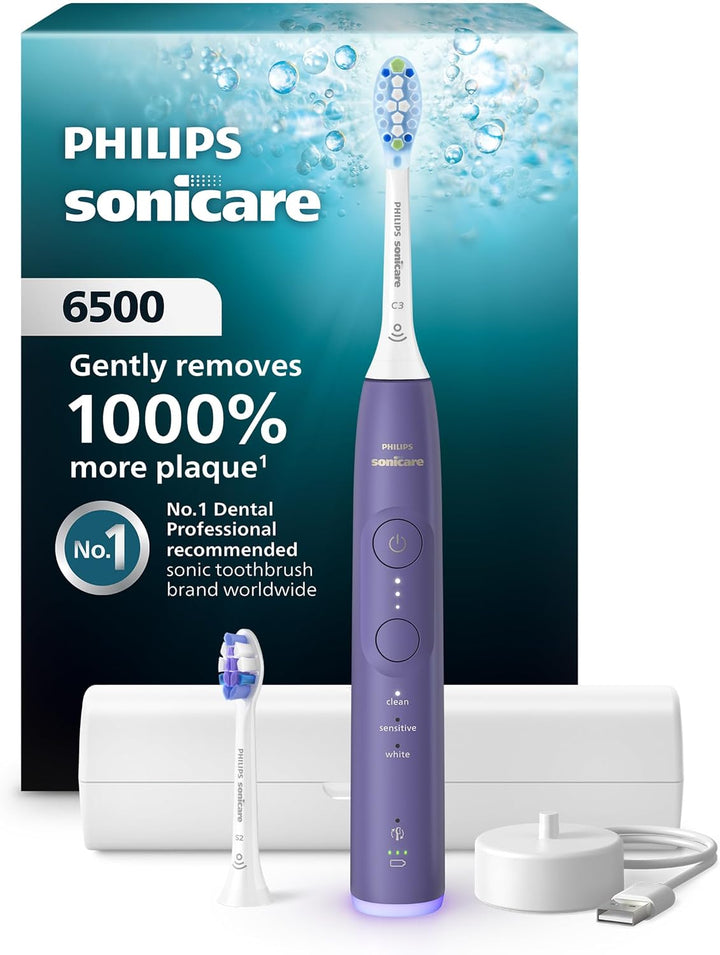 Philips Sonicare 6500 Cepillo de dientes eléctrico recargable, 2 ca...