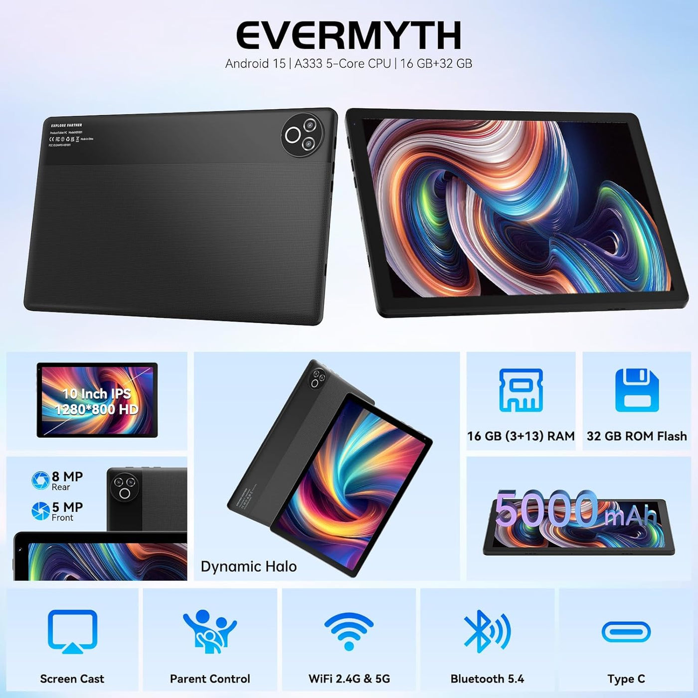 Tablet de 10 pulgadas Android 15 OS GMS Tabletas PC certificadas 1....