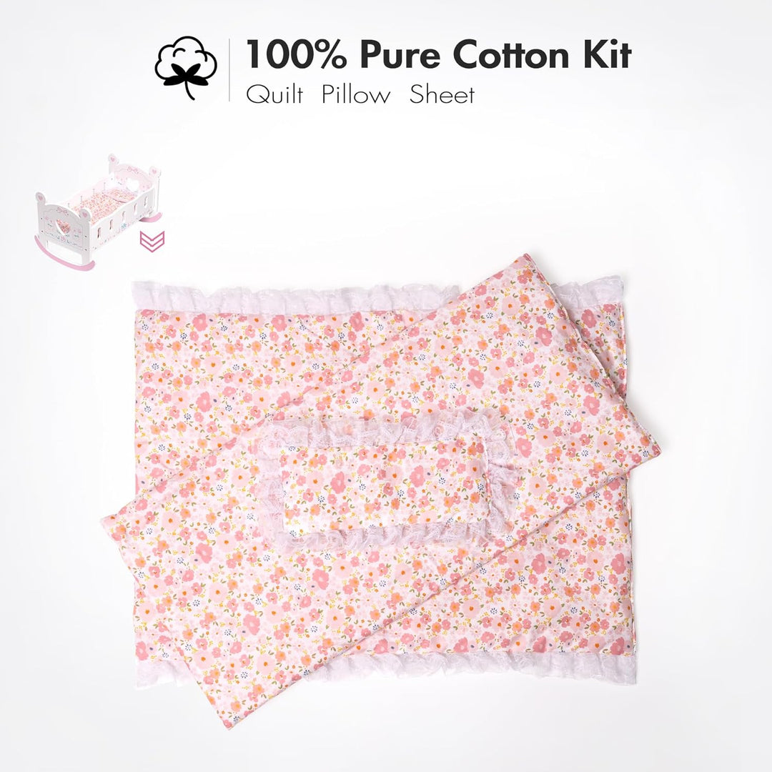 ROBOTIME Cuna de Madera para Muñecas Bebé, Cama Cuna de Muñeca para...