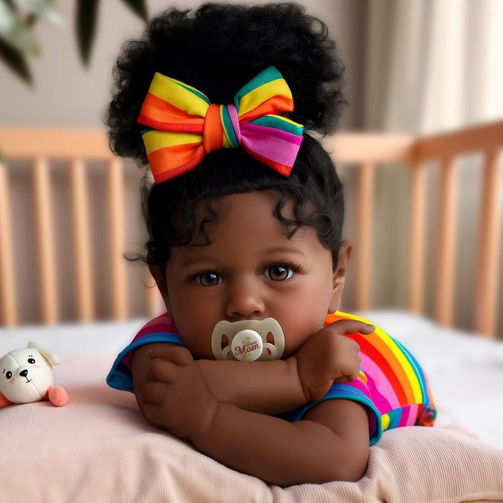 JIZHI Muñecas Bebé Reborn Negras - Cuerpo Suave Realista Afroameric...