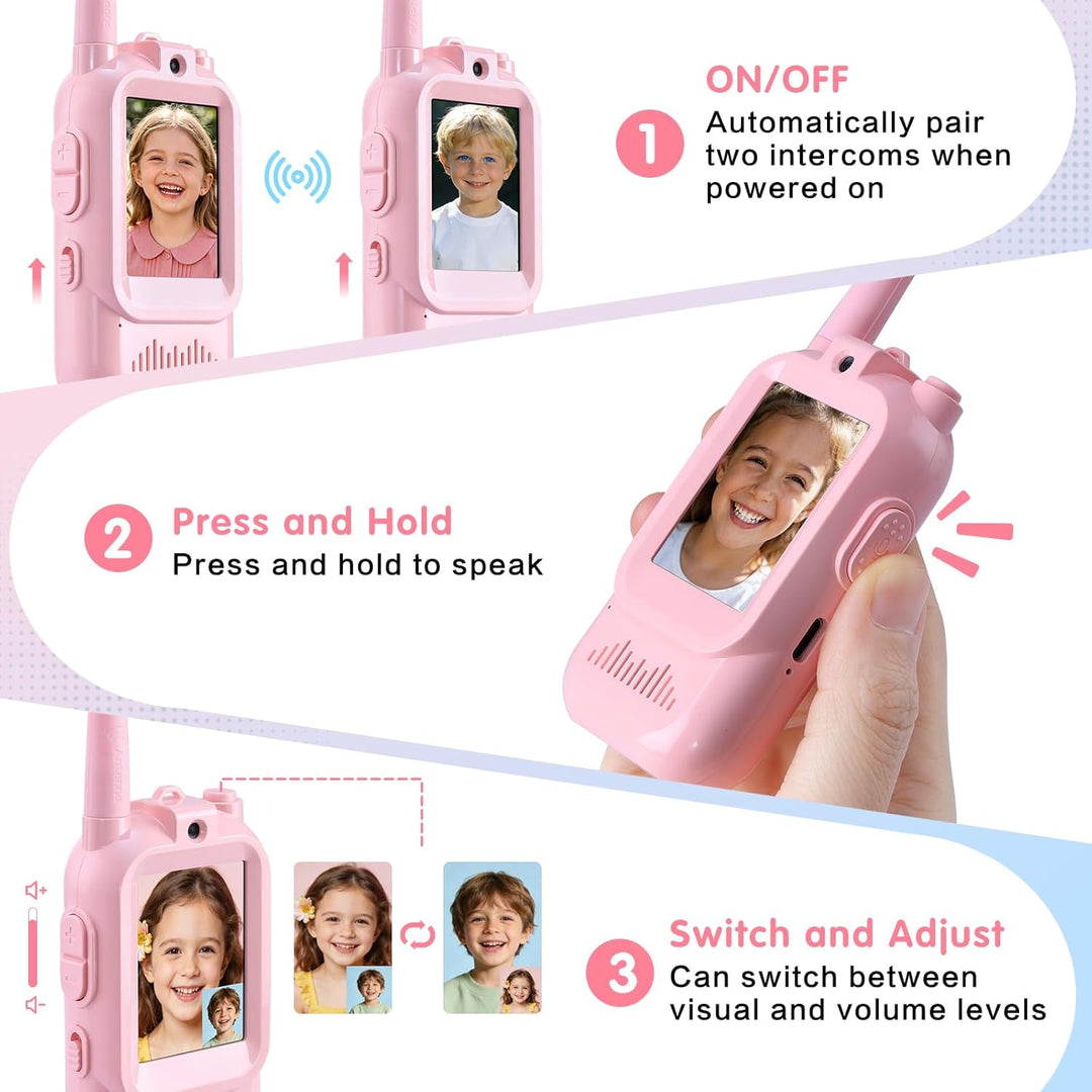 Walkie Talkies de video para niños paquete de 2 walkie