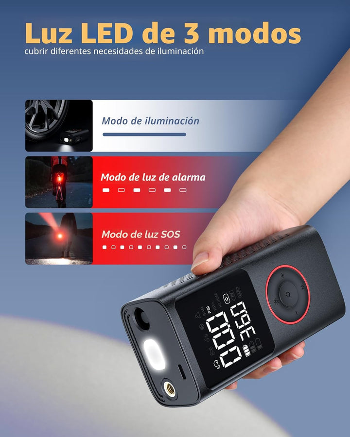 Powools Inflador de neumáticos, compresor de aire portátil, bomba d...