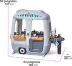 Step2 Adventure Camper Casa de juegos para niños con zona de cocina, 52 accesorios