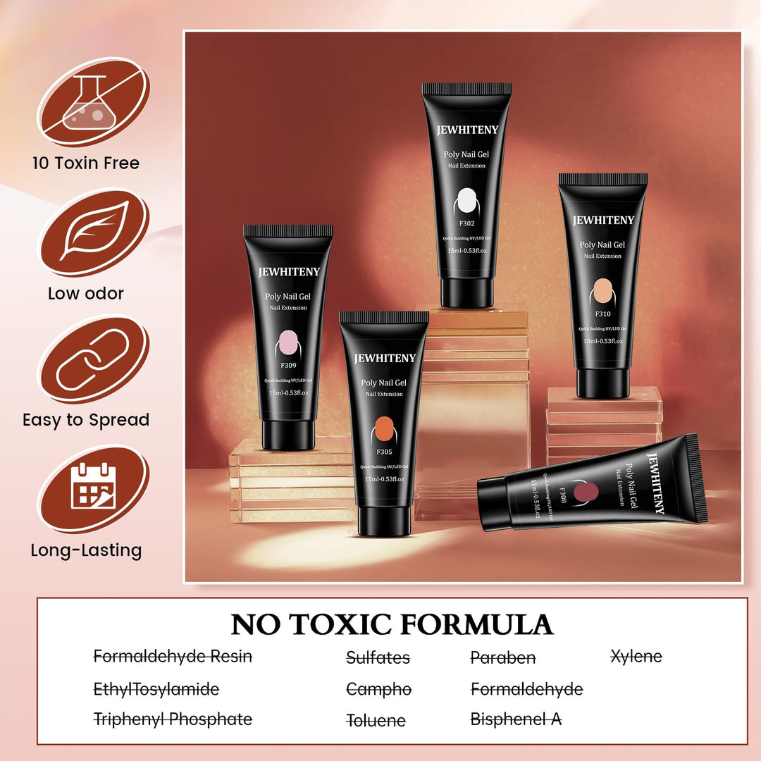 Jewhiteny Kit de extensión de uñas de polygel de 14 piezas con máqu...