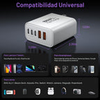 Bloque Cargador USB C Megarrápido, 100W Bloque de Carga USB-C para Pared