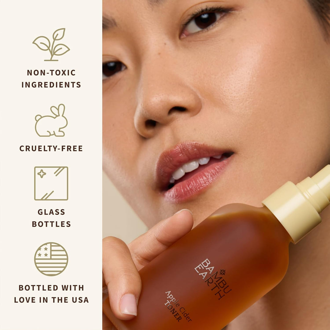 Bambu Earth Tónico facial de sidra de manzana, tóner clarificador y...