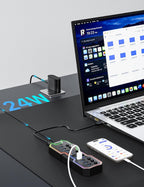 ZIUMIER, L100, hub USB 3.0 de 10 puertos, alimentado, adaptador 12V/2A