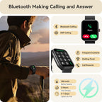 Reloj inteligente para mujeres y hombres, reloj inteligente para iPhone y Android Bluetooth (respuesta/llamada) Alexa integrado, rastreador de fitness HD de 1.91 pulgadas con más de 105 modos