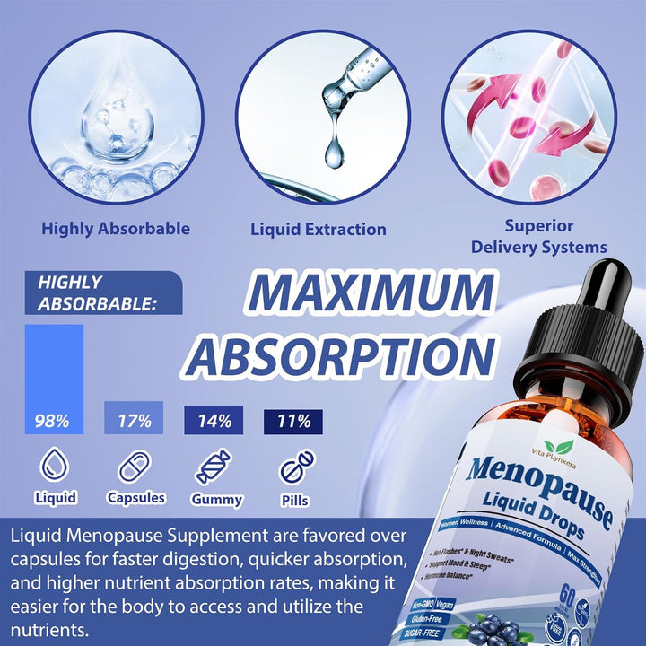 Suplementos para la menopausia, gotas líquidas, vitamina 8 en 1 par...
