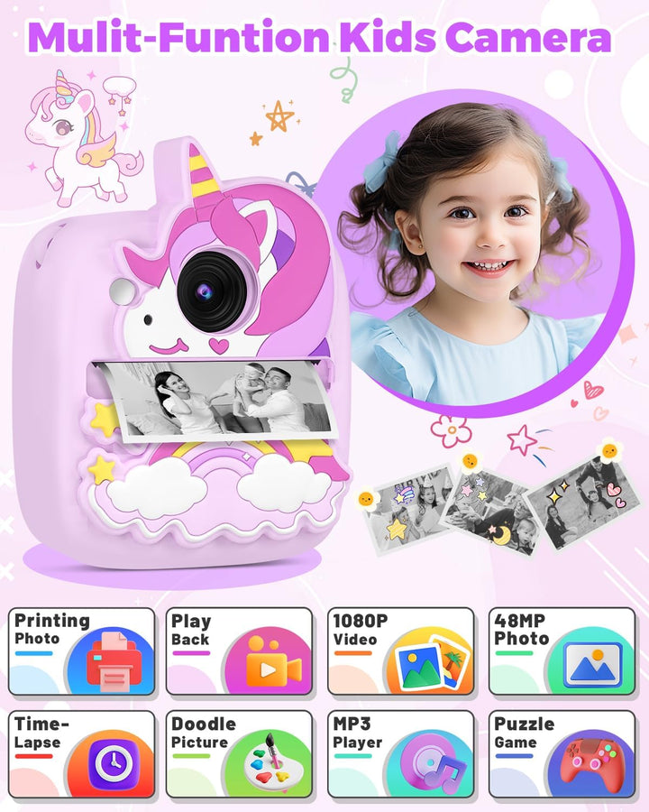 Cámara de impresión instantánea para niños, regalos de cumpleaños d...