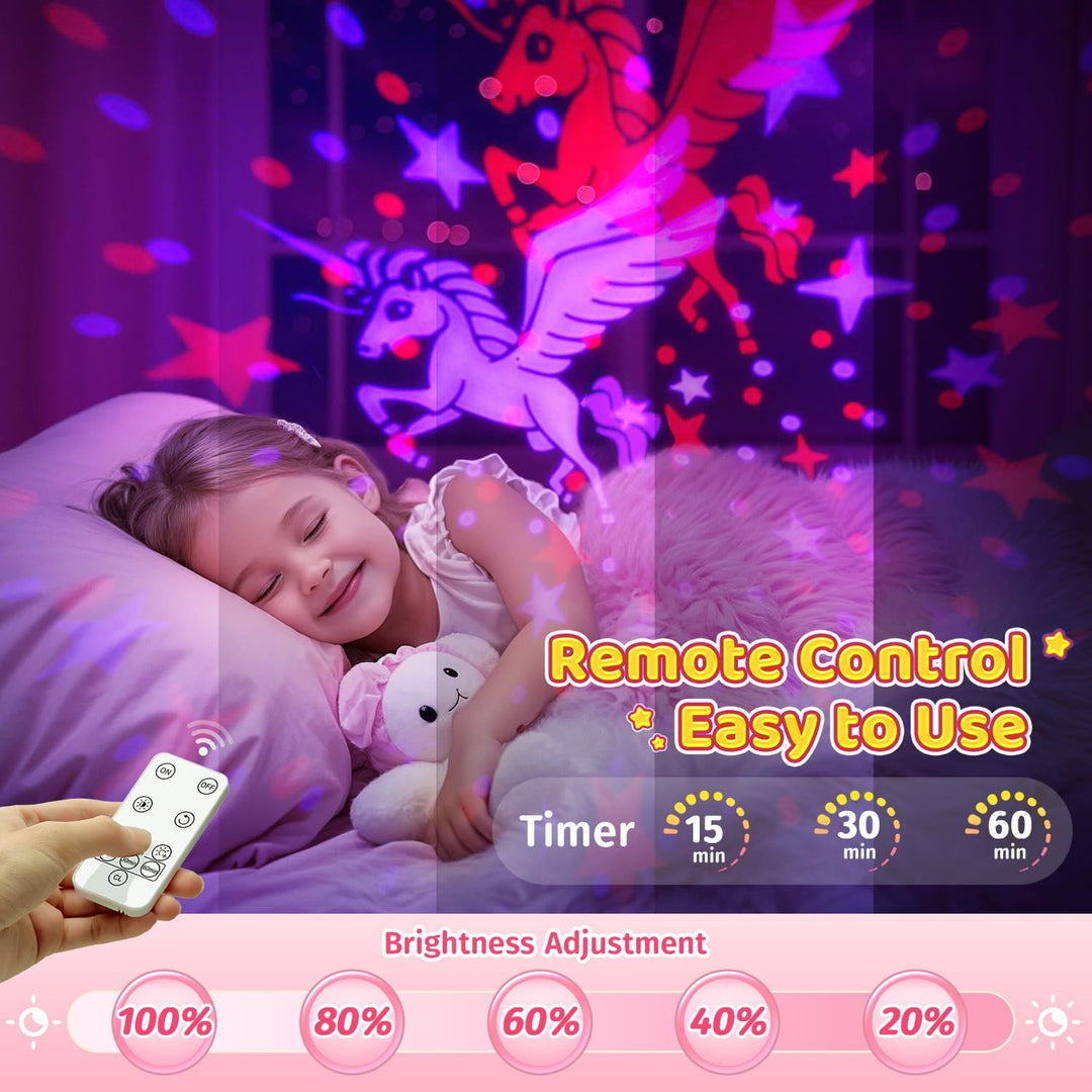 PIKOY Luz Nocturna para Niños, 90 Modos+6 Películas+Atenuador+Tempo...
