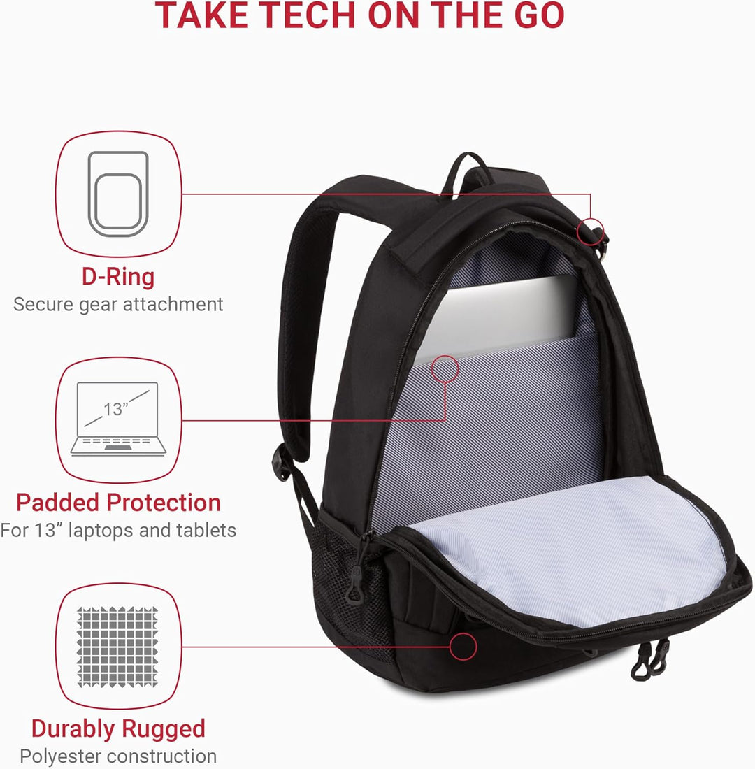 SwissGear 1186 Travel Gear Mochila Bungee Ligera, Negro, 17 pulg.