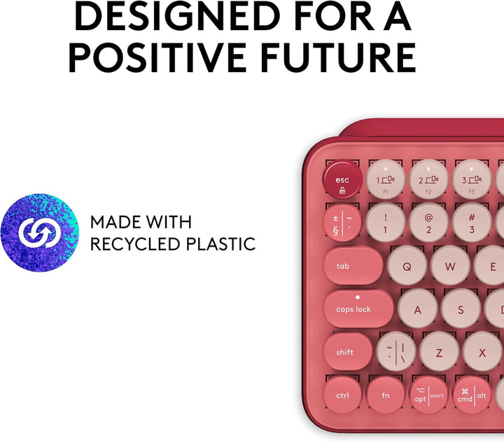 Logitech POP Teclado inalámbrico mecánico con teclas de emojis pers...