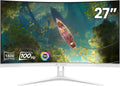 CRUA - Monitor curvo de 27 pulgadas en blanco, Full HD (1920x1080P)...
