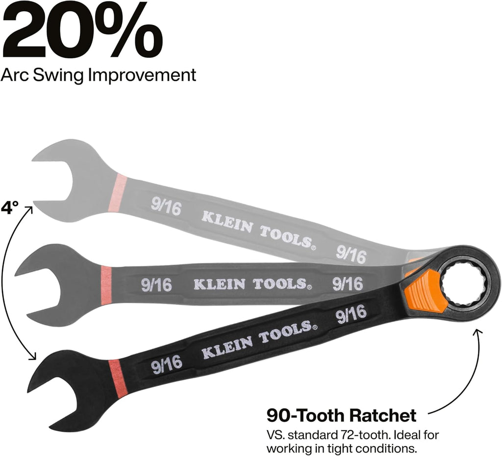 Klein Tools 69508 - Juego de llaves combinadas de trinquete, cerradura