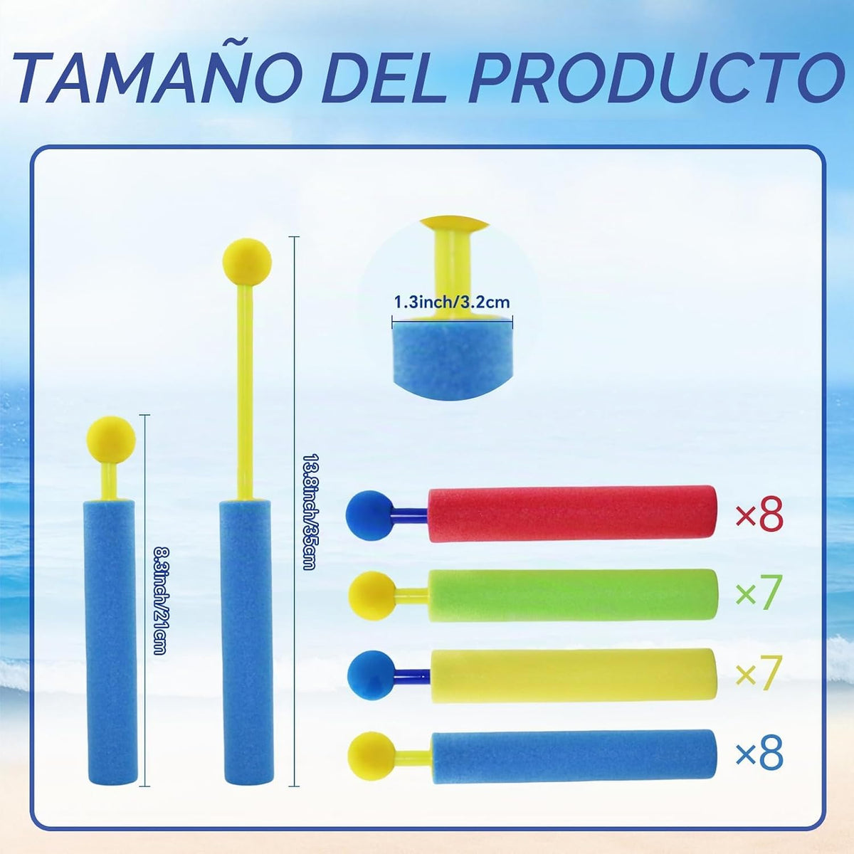 30 piezas de chorros de agua para niños, pistola de agua de espuma