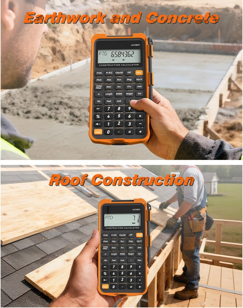 ROATEE Calculadora de construcción con tableta de escritura Industrial y