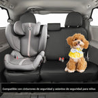 EKR - Funda de asiento para vehículo, 8 asientos, 2da fila con división 424, juego completo, tres filas, cuero, color negro