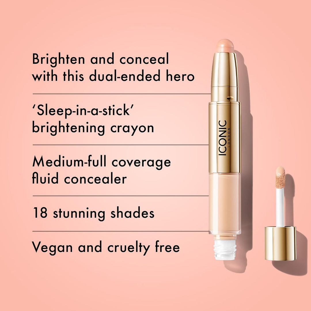 ICONIC LONDON Corrector radiante e iluminador Duo | Líquido cremoso...