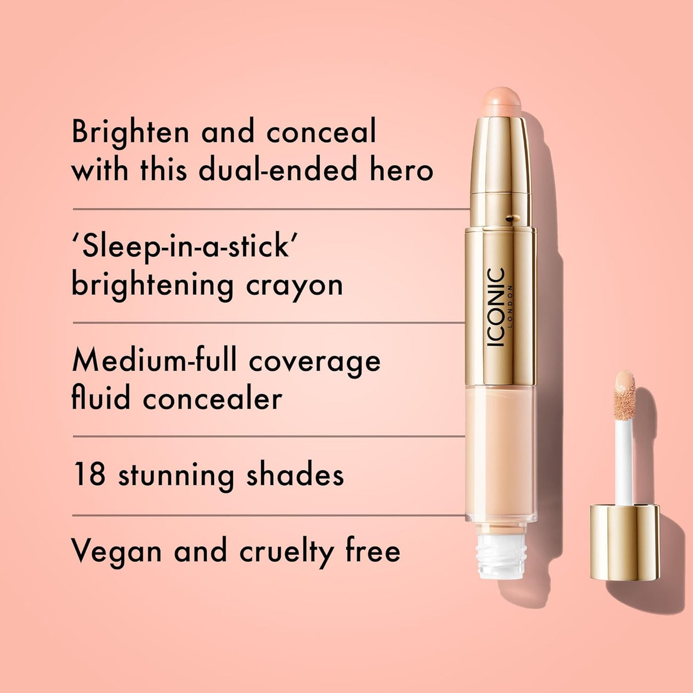 ICONIC LONDON Corrector radiante e iluminador Duo | Líquido cremoso...