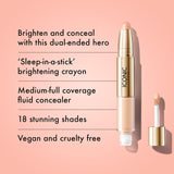 ICONIC LONDON Corrector radiante e iluminador Duo | Líquido cremoso...