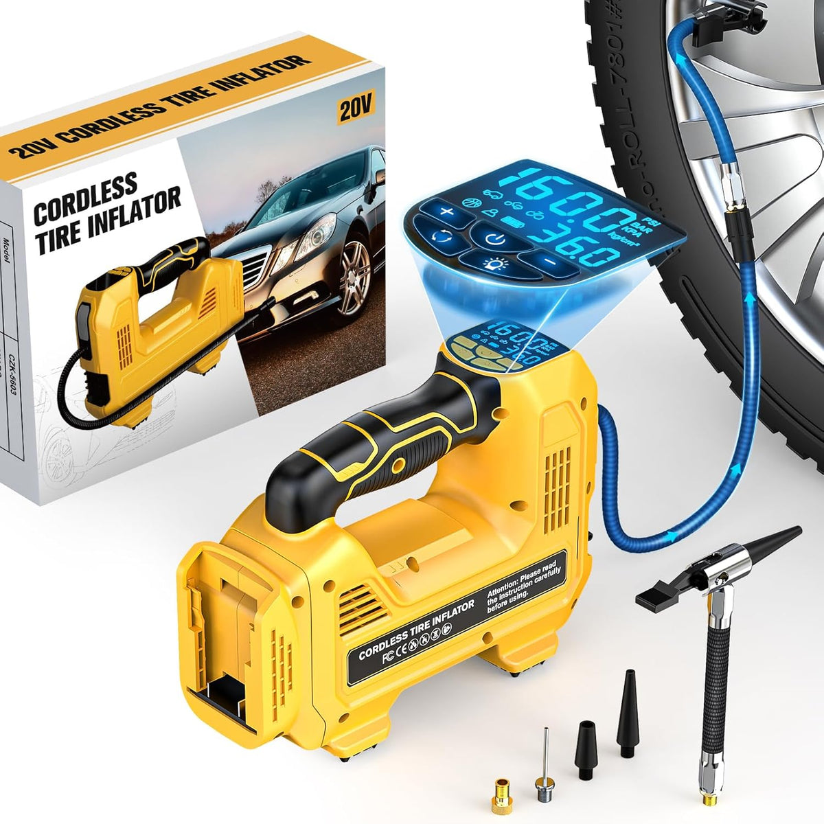 Compresor de aire inflador de neumáticos inalámbrico compatible con...
