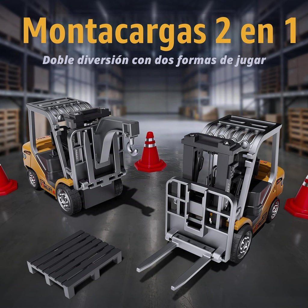 Mini carretilla elevadora teledirigida 1:64 escritorio RC carretilla