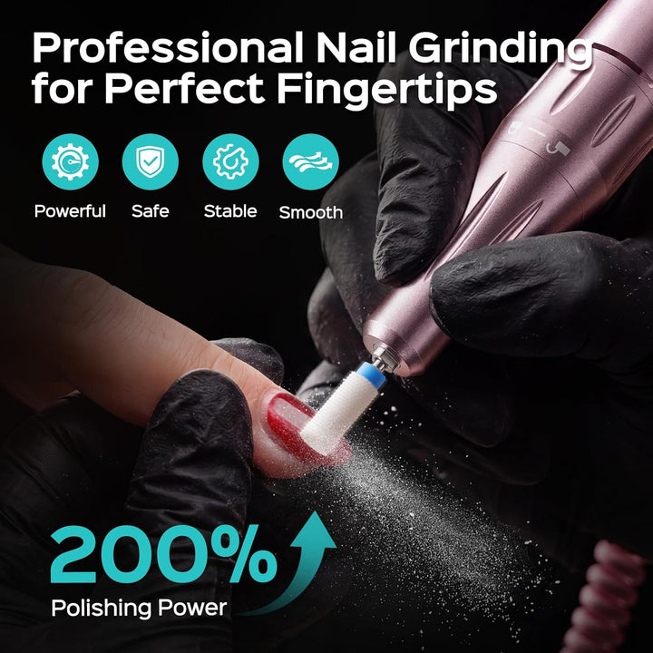 COSLUS Taladro de uñas eléctrico profesional recargable de 40000 RP...