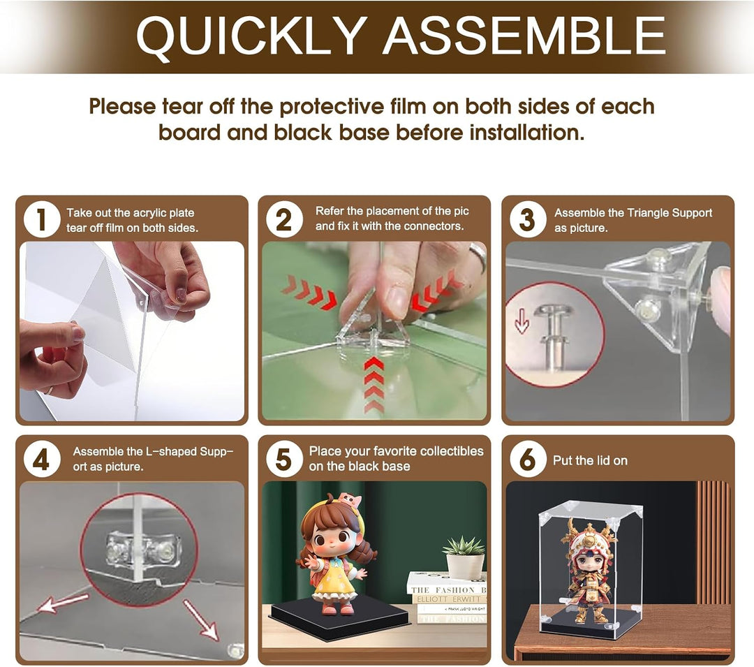 Vitrina de acrílico para figuras de acción, caja de exhibición de a...