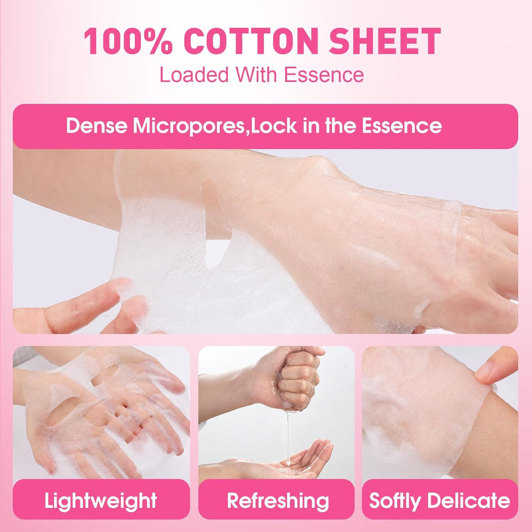 KONEUK Paquete de 40 mascarillas faciales de colágeno para el cuida...